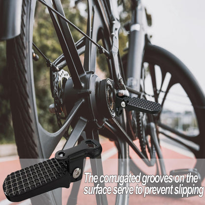 LIFTATAPA 1 Pair Bike Rear Pedals, Aluminium Alloy Bike Pegs, Mini Folding Bicycle Foot Pegs, Non-Slip Rear Seat Footrest Pedals for Mountain Bike E-Bike (Black)