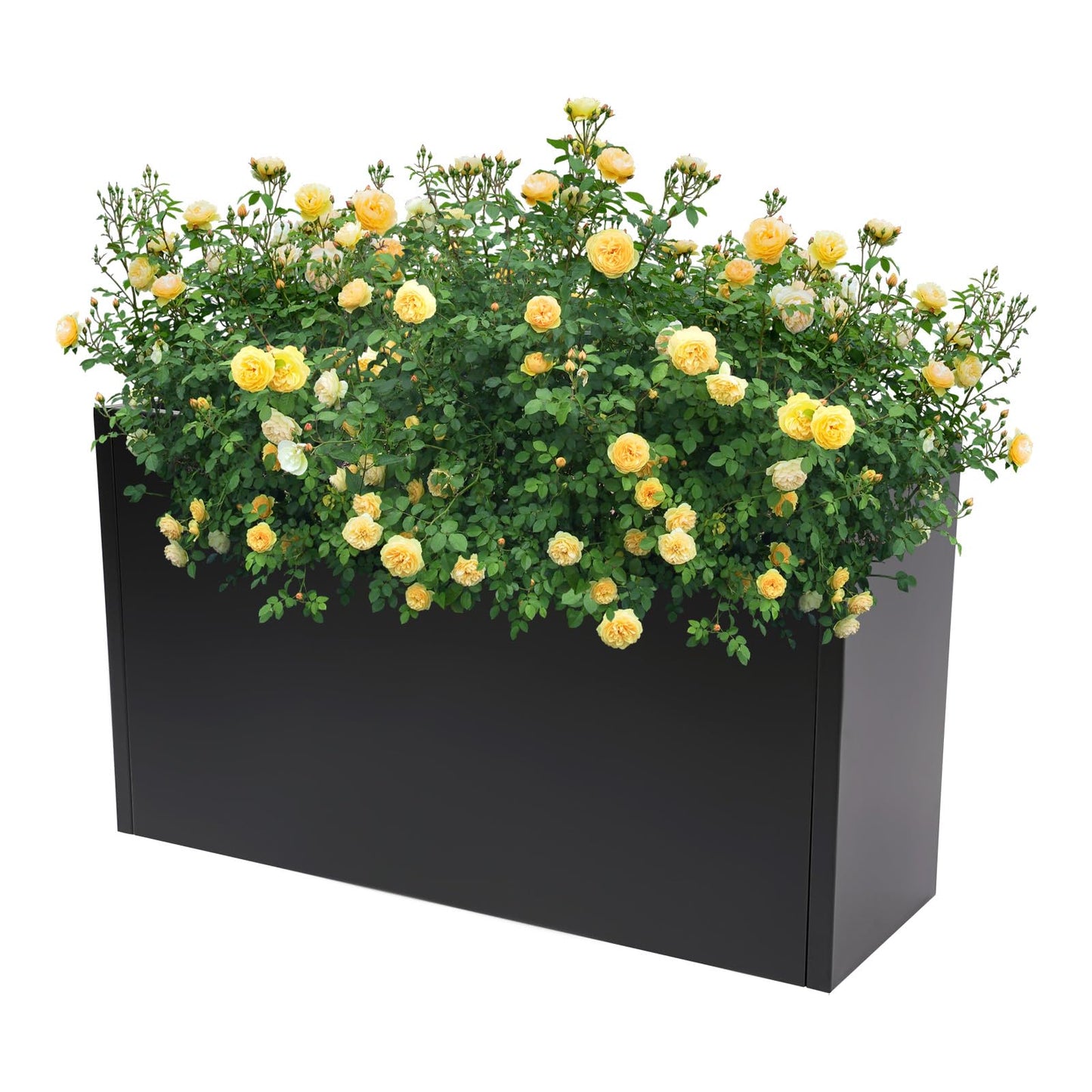 LuYuLTONG Modern Metal Planter Box, 36" L x 12" W x 20" H, Rectangular Galvanized Steel Raised Garden Bed with Drainage Hole&Gloves, Flower Planter Pot for Patio, Yard, Porch