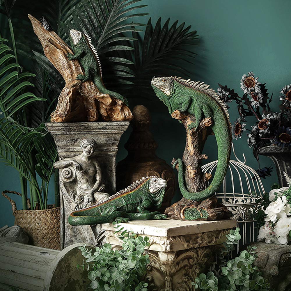 SHTWX 14 Inch Lizard Statue Resin Sculpture Decor Figurines for Home Decor Accents, Living Room Bedroom Office Decoration - Animal Sculptures Collection for Lizard Lovers