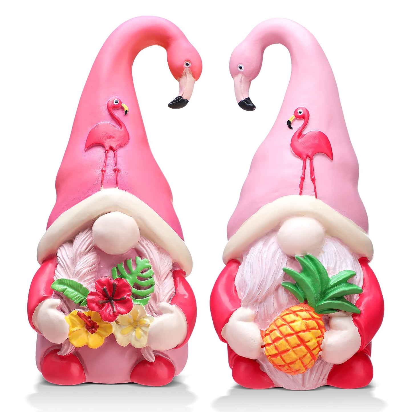 Shappy 2 Pcs Flamingo Gnomes Decor Summer Gnomes Decor Beach Tropical Tiered Tray Kitchen Table Home Decoration Small Statue Flamingo Lovers Gifts Summer Christmas Decorations for Home
