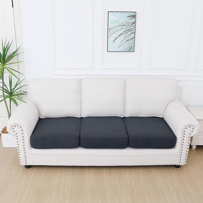 Smiry Waterproof Couch Cushion Covers, Stretch Jacquard Thick Sofa Cushion