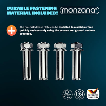 DEUBA® 3X Car Security Barrier for Driveways | Telescopic Retractable Parking Space Bollard | 3 Keys | Pre-Drilled Base Plate, Reflective Strips