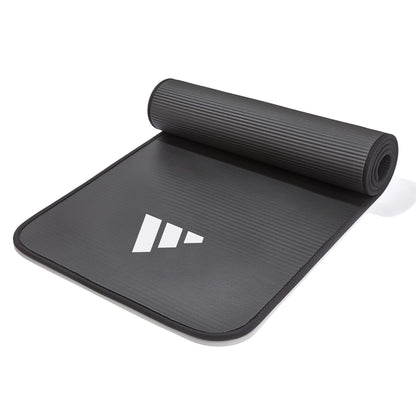 adidas 10mm Extra Thick Training Mat with Carrying Strap and Non-Slip Textured Base - Cushioned Workout Mat for Home Gym, Floor Workouts, and Intense Exercises - Portable and Durable