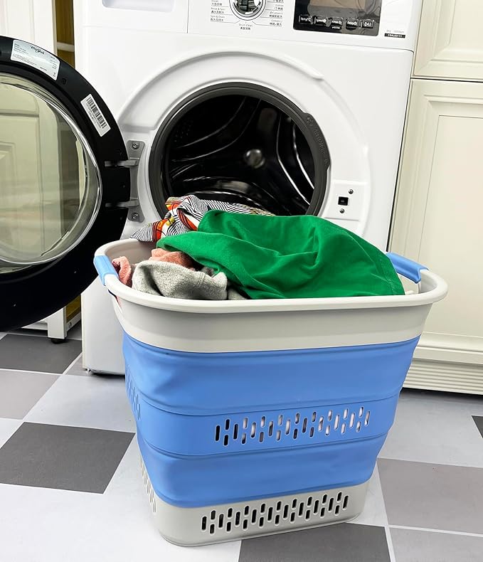 SAMMART 40L Collapsible Plastic Laundry Basket