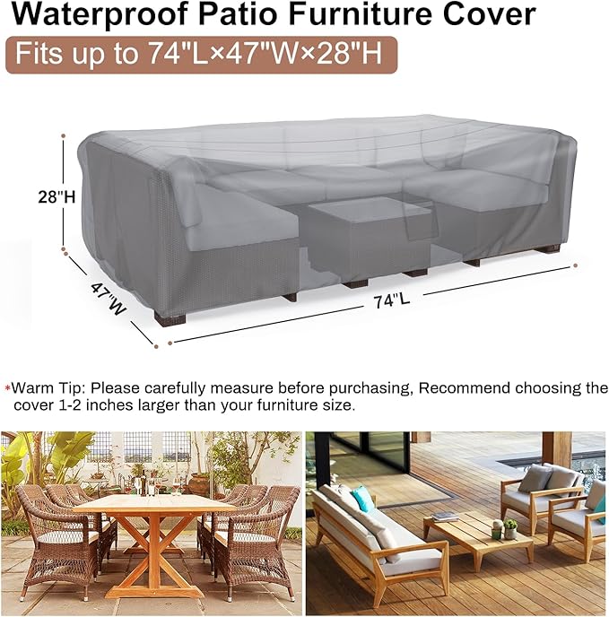 Mrrihand Heavy Duty Patio Furniture Covers, Outdoor Furniture Covers Waterproof
