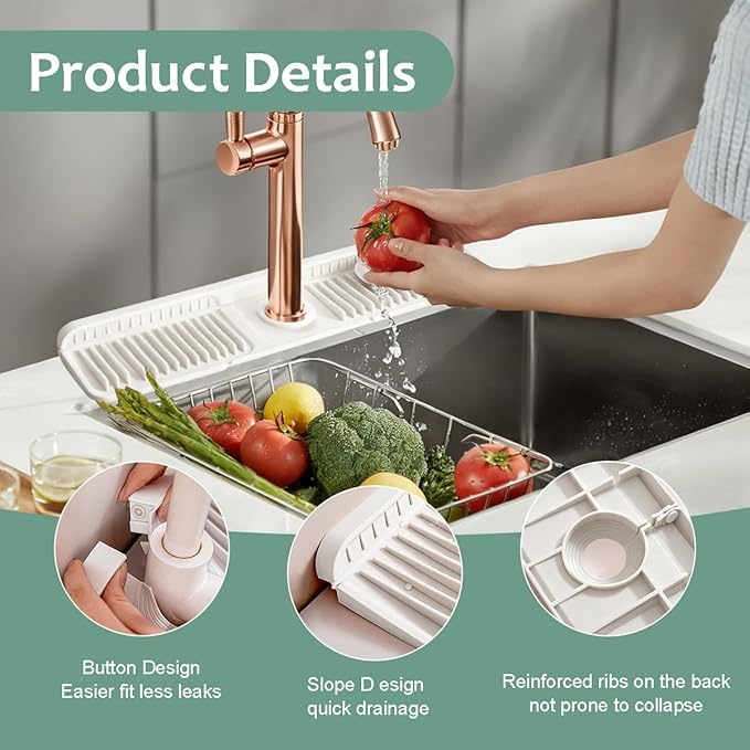 24 Inch Upgraded Draining Mat Folding faucet Mat