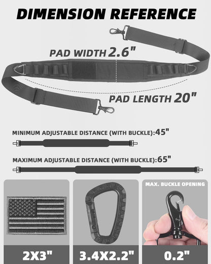 AMYIPO 65" Replacement Shoulder Strap, Universal Laptop Adjustable Length Neoprene Padded Bag Strap