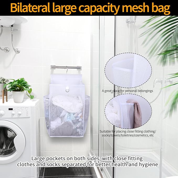 Hanging Collapsible Breathable Mesh Laundry Hamper, 24 x 14.2 x 7.5 in