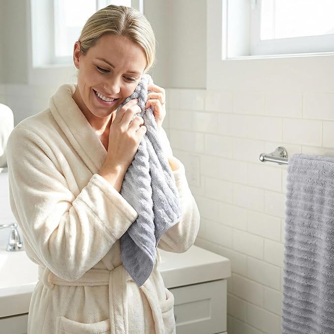 4PCS Gray Microfiber Hand Towels