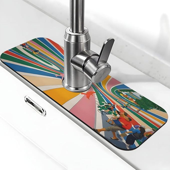 Beatles Come Together Abbey Road Kitchen sink faucet pad, strong water