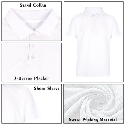 A2Z 4 Kids Boys Polo T Shirts Plain Summer Tank Top - PL Polo T Shirt White 5 Pack 11-12