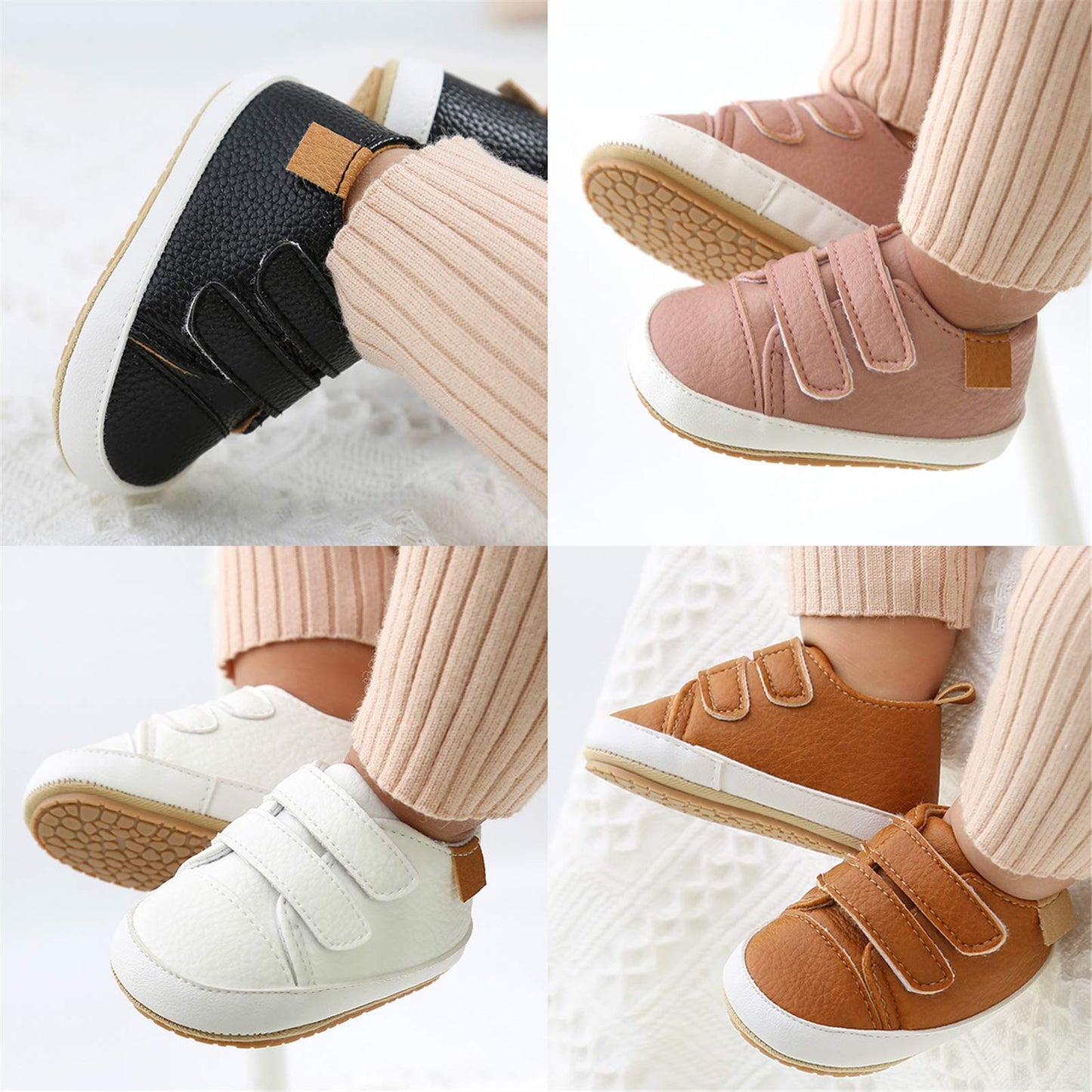 RVROVIC Baby Boys Girls Sneakers Anti-Slip Oxford Loafer Flats Infant Toddler PU Leather Soft Sole Baby Shoes(12-18 Months,Toddler,3-Pink)