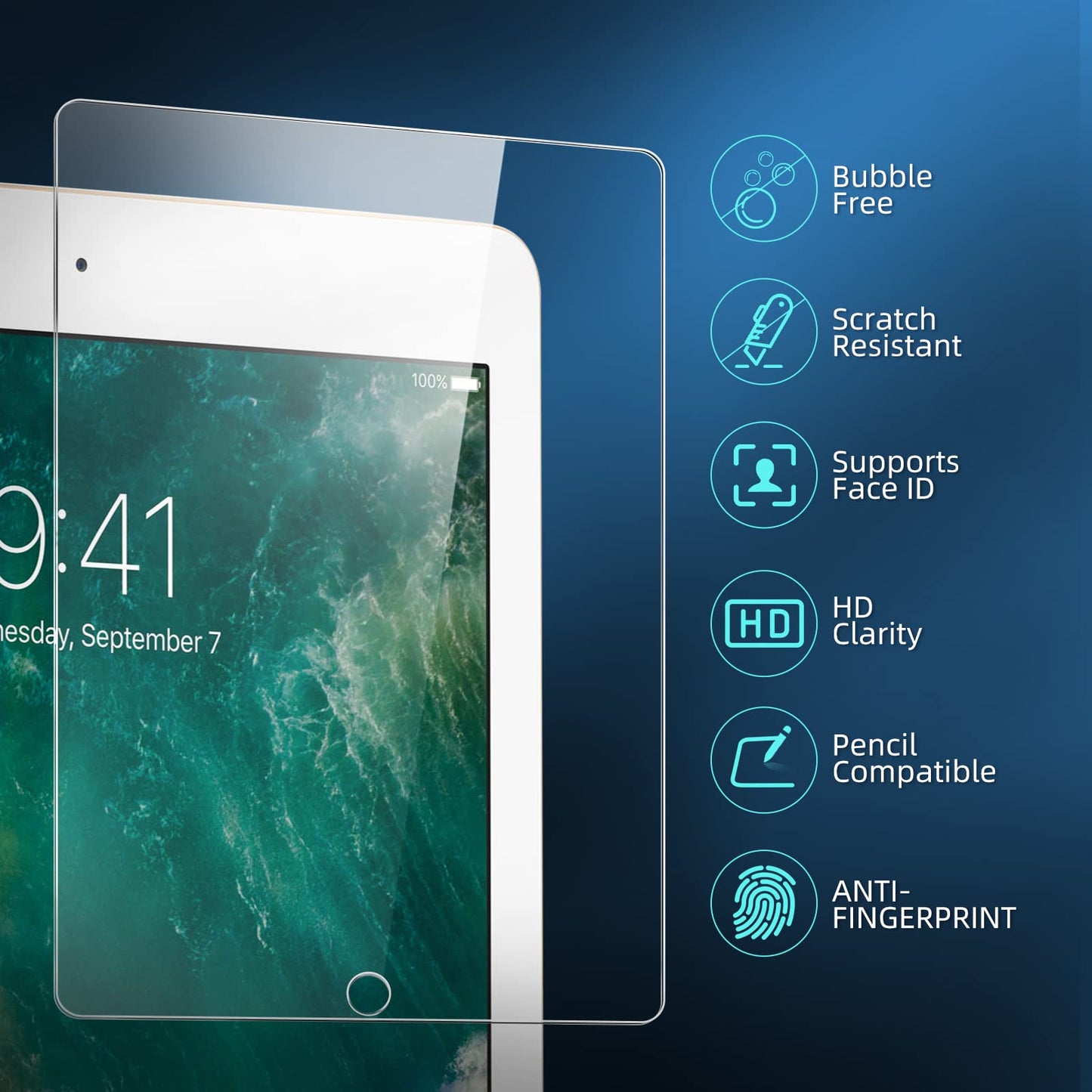 NEW'C 2 Pack Designed for iPad (A16) 11th Generation 2025, iPad 10th Generation 10.9 inches 2022 Screen Protector Tempered Glass, Bubble Free, Ultra Resistant (Easy Installation Frame)