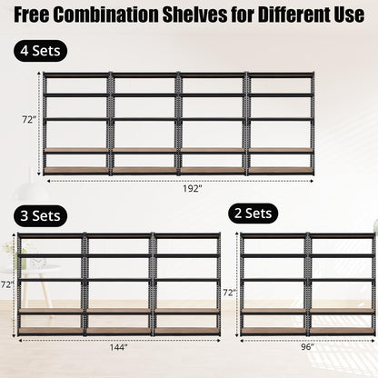 GarveeHome Heavy Duty Storage Shelves - 5 Tier 48 * 24 * 72 in, Adjustable Garage Storage Shelving, Metal Storage Utility Rack Shelf Unit