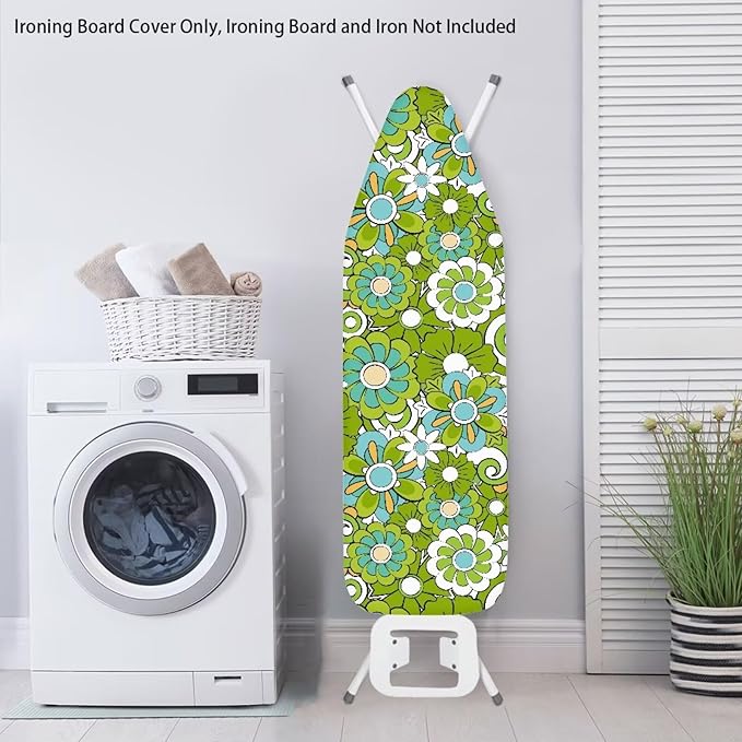 Green Hippie Flower Ironing Board Cover Large Extra Wide Table Top Ironing