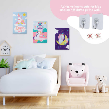 BONNYCO Paint by Numbers for Children Unicorns, Pack 3 Canvases Unicorn Gifts for Girls, Craft Kits Kids, Paint by Numbers Kits | Boys and Girls Toys, Painting Children Set | Creative Kids Gifts