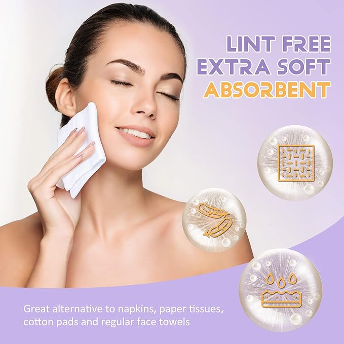 600 Count Disposable Face Towels Ultra Soft Hand Washcloth Lint-Free Dry Wipes