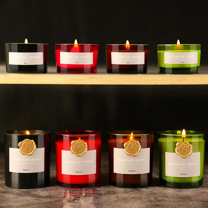 2-Pack Jasmine, Oud & Sandalwood Scented Candles Set for Men, Luxury Aromatherapy Jar Candle for Home Scented, Natural Soy Fragrance Black Jar Candles, Gift for Men, Father, Husband