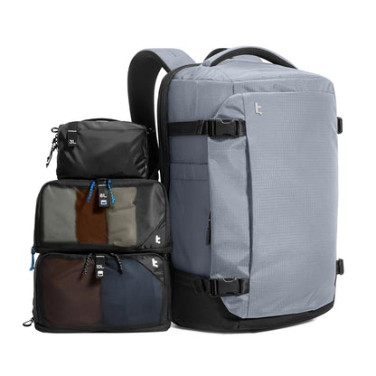 tomtoc Travel Backpack 40L and 3 Set Packing Cubes for Travel Essentials