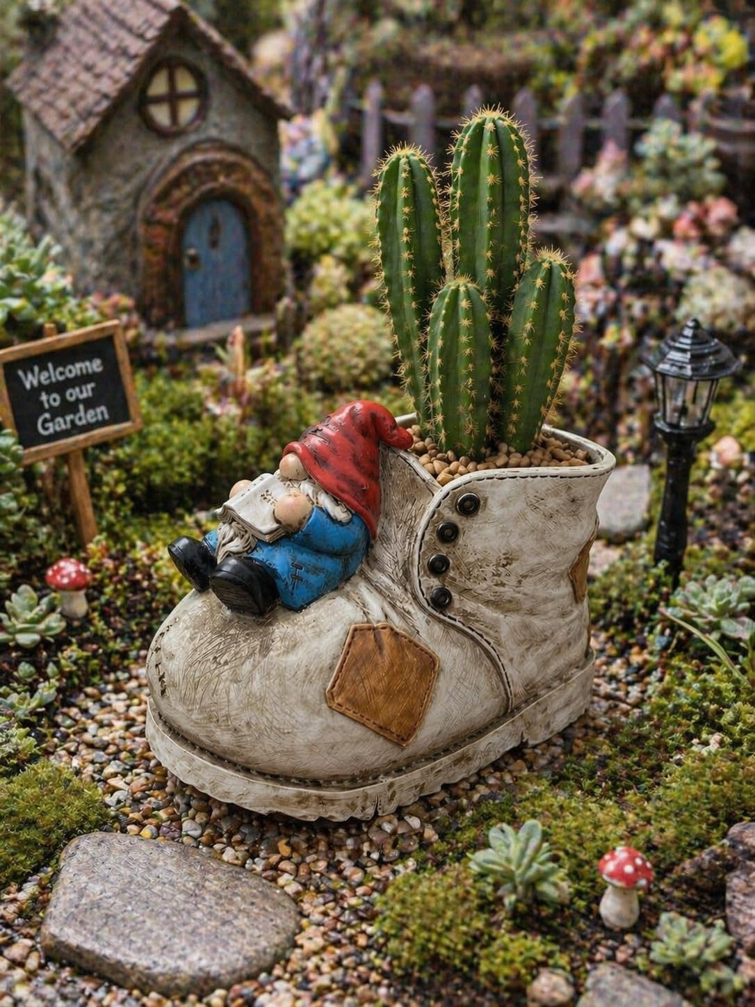 Cute Planter Gnome Plant Pots for Succulent Unique Resin Flower Pot with Drainage Hole Funny Gifts for Plant Lovers