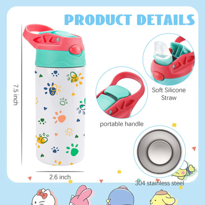 Joyclub Bundle of 10 Pack 12oz Kids Sublimation Tumbler Water Bottle and 25 Pack 20 oz Sublimation Tumblers Flat Edge Cups