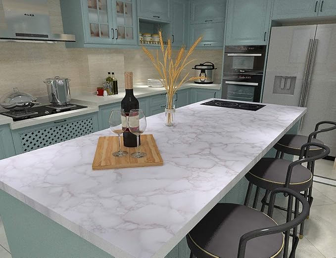 Art3d 17.7" W x 78.7" L Contact Paper Grey Marble