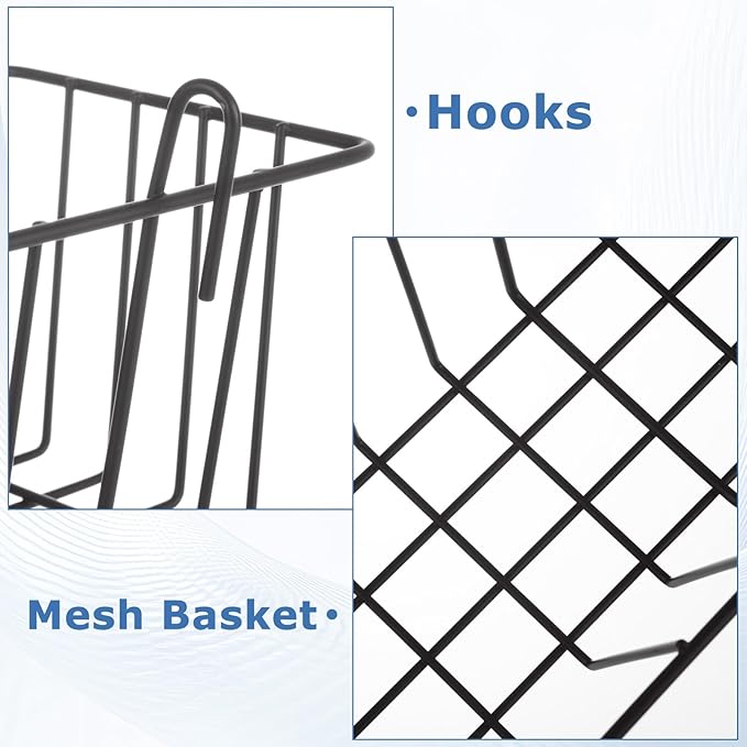 8Pcs Wire Basket, Grid Panel Hanging Wire Baskets,