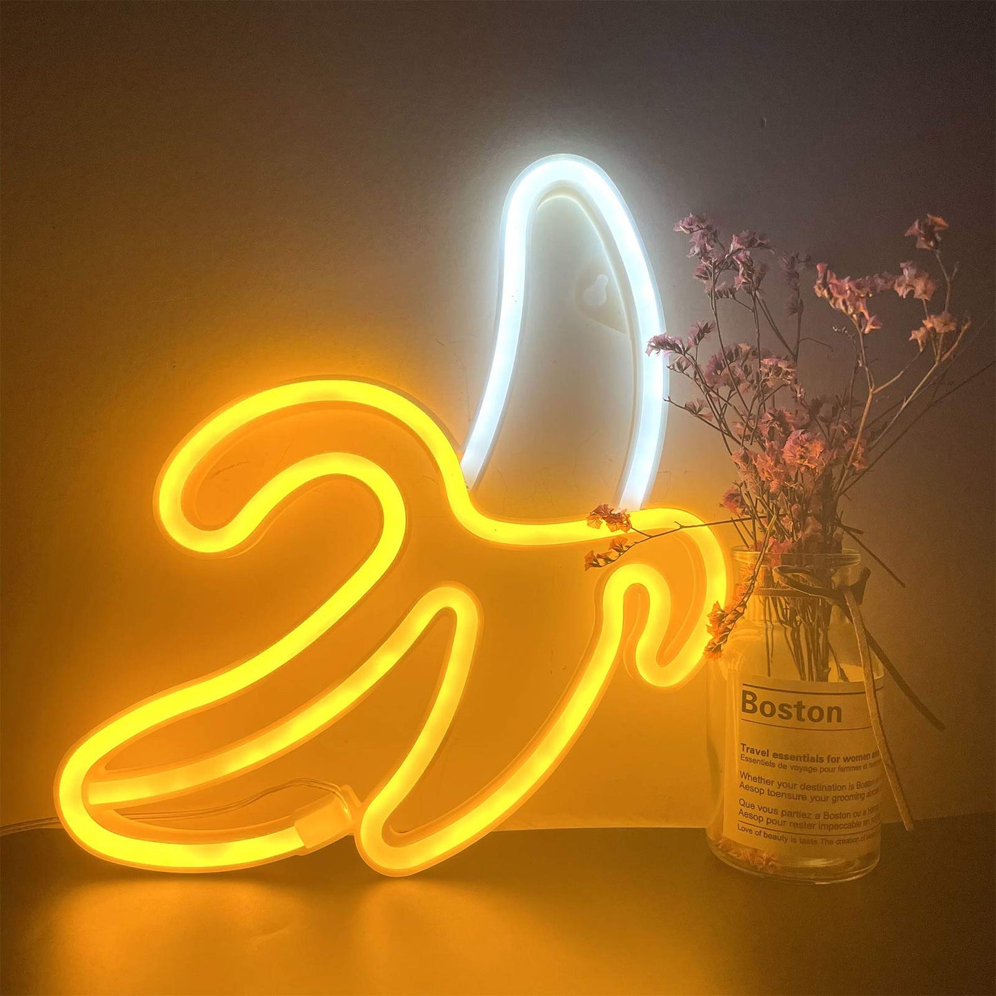 ENUOLI Banana Neon Signs,Banana Neon Light 11.4"x7.9" inch LED Neon Lights for Wall Decor,USB/Battery Powered Night Lamps Light Up Signs for Christmas,Birthday Party, Kids Living Room,Home Decor