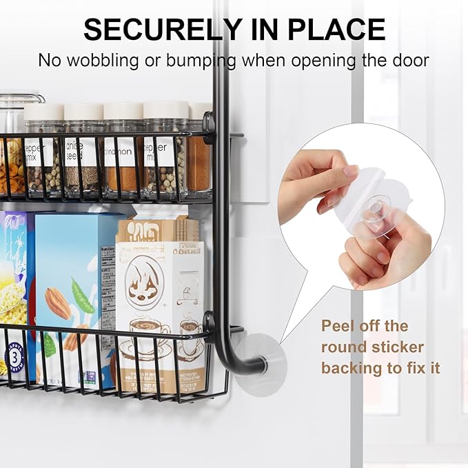 Delamu Over the Door Pantry Organizer, 6-Tier Metal Pantry Door Organization