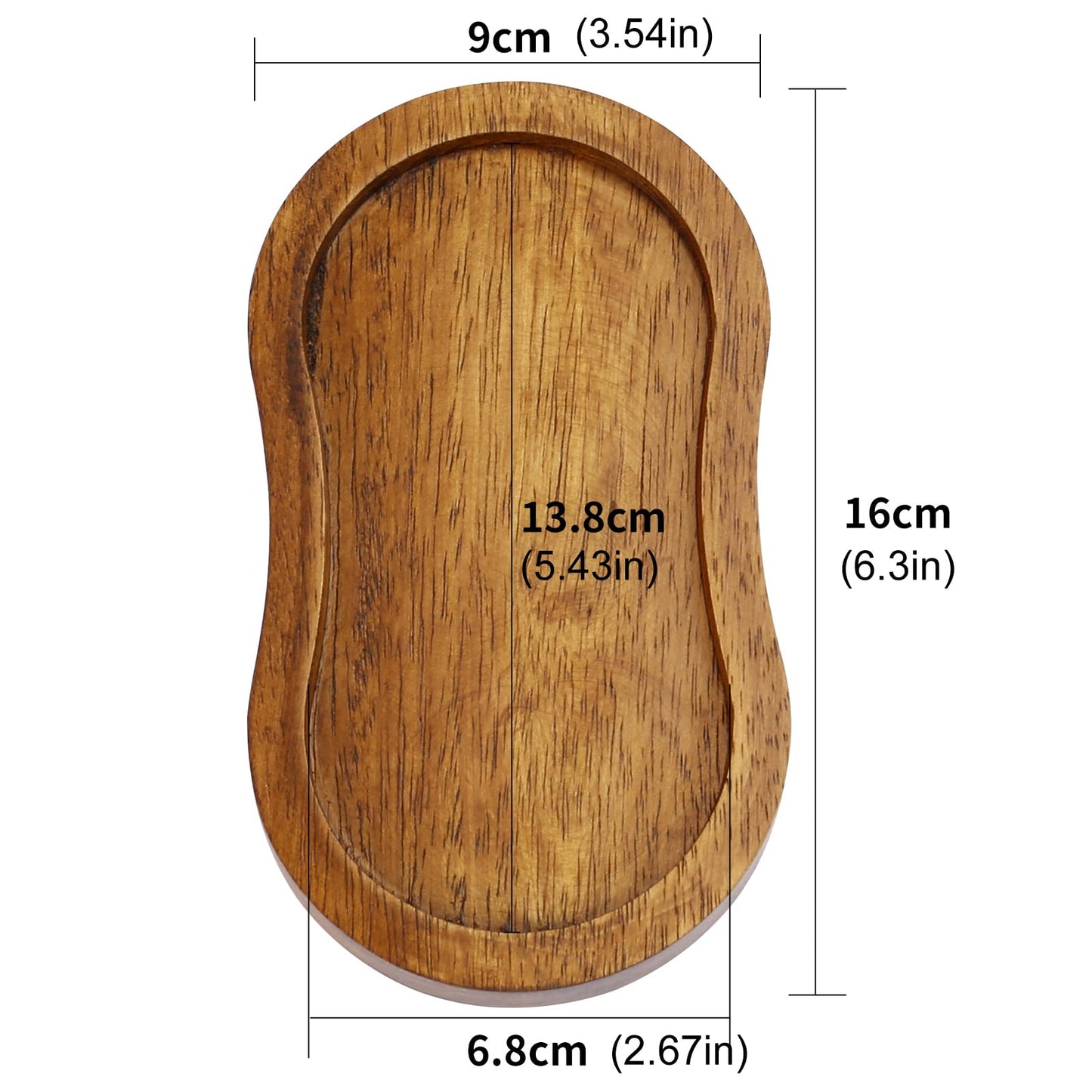 BINHAI Salt and Pepper Wood Mill Tray, Retro Colour Pepper Grinder Rest, Work Surface and Dining Table Protector (Pepper Mill not Included)