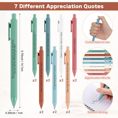 Yexiya 21 Sets Nurse Appreciation Week Gifts for Practitioner Including Positive Affirmation Ballpoint Pens Inspirational Notebooks Positive Office Gifts for Women Employee Coworker Nurses Assistant