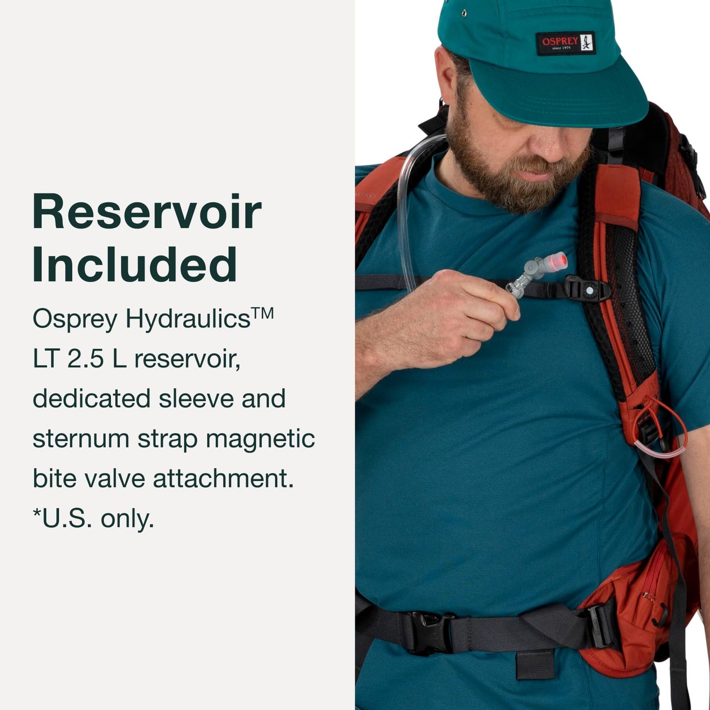 Osprey Manta 24L Men's Hiking Backpack with Hydraulics Reservoir, Oak Leaf Orange