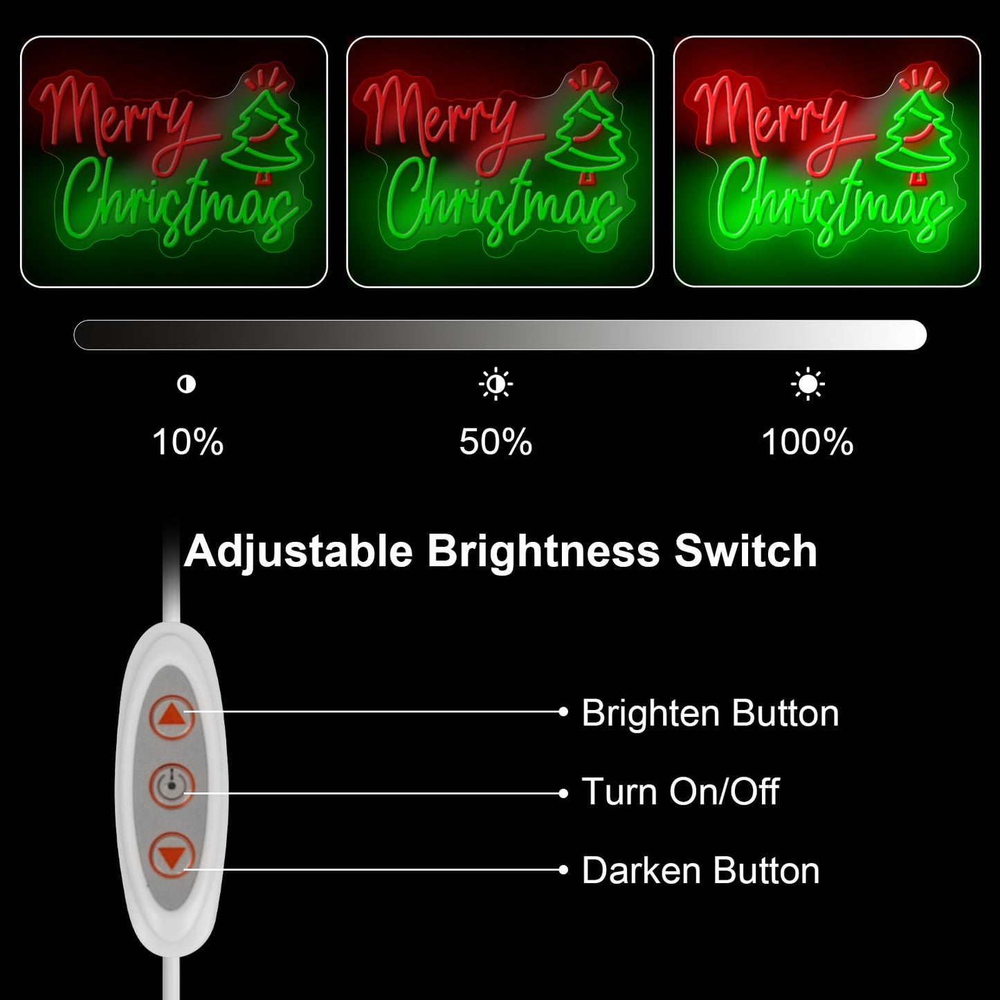 Merry Christmas Neon Sign, Dimmable Xmas Led Sign for Art Wall Decor, Merry Christmas Light Up Sign for Indoor Party Backdrop Bedroom Bar Pub Club Wedding Decor