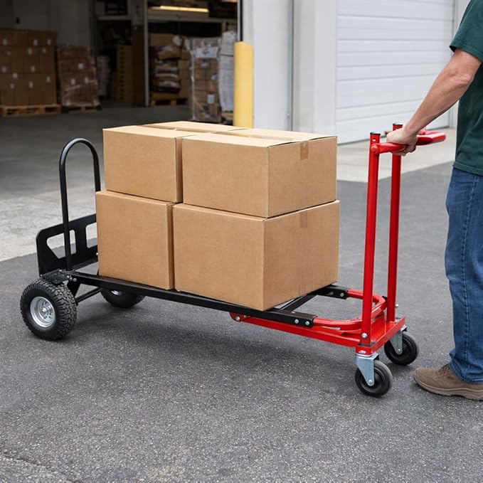 Suzhi Convertible Hand Truck Dolly Cart Heavy Duty/with 4 Wheels, Industrial