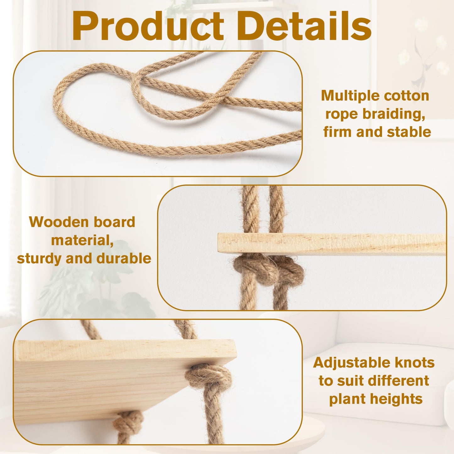 AIOWZZY Window Plant Shelves 5 Tier Hanging Plant Shelf for Indoor Plants 3-In-1 Ceiling Wall Curtain Rod Mounting Space-Saving Plant Holder for Living Room Wall Bedroom Home Decor