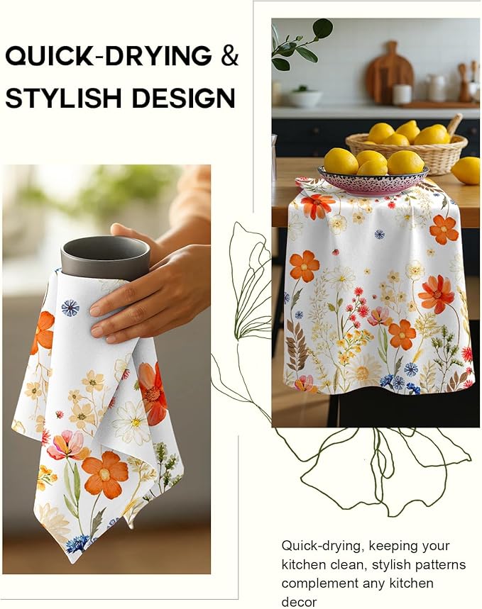 Flour Sack Kitchen Towels Set of 2-18x26 Cotton Dish Towels