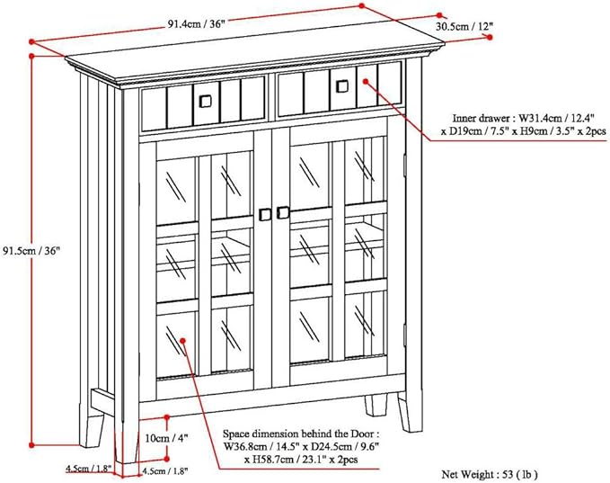 SIMPLIHOME Acadian Storage Cabinet