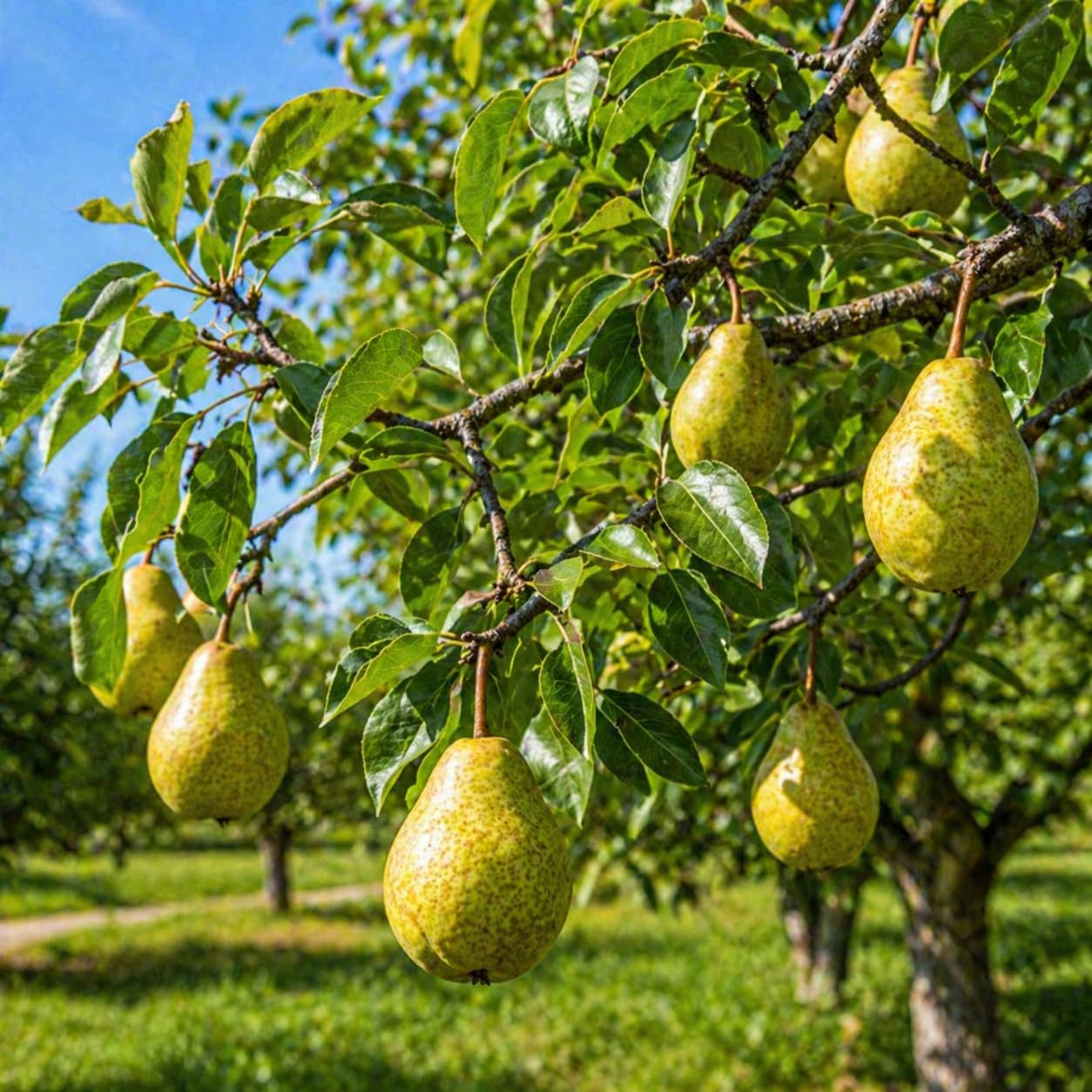 Kieffer Pear Tree - 12-18" Tall Live Plant - Grafted - Fast Growing Flowering Hardy Tree - Sweet Edible Fruit Pollinator - Pyrus communis x pyrifolia 'Kieffer'