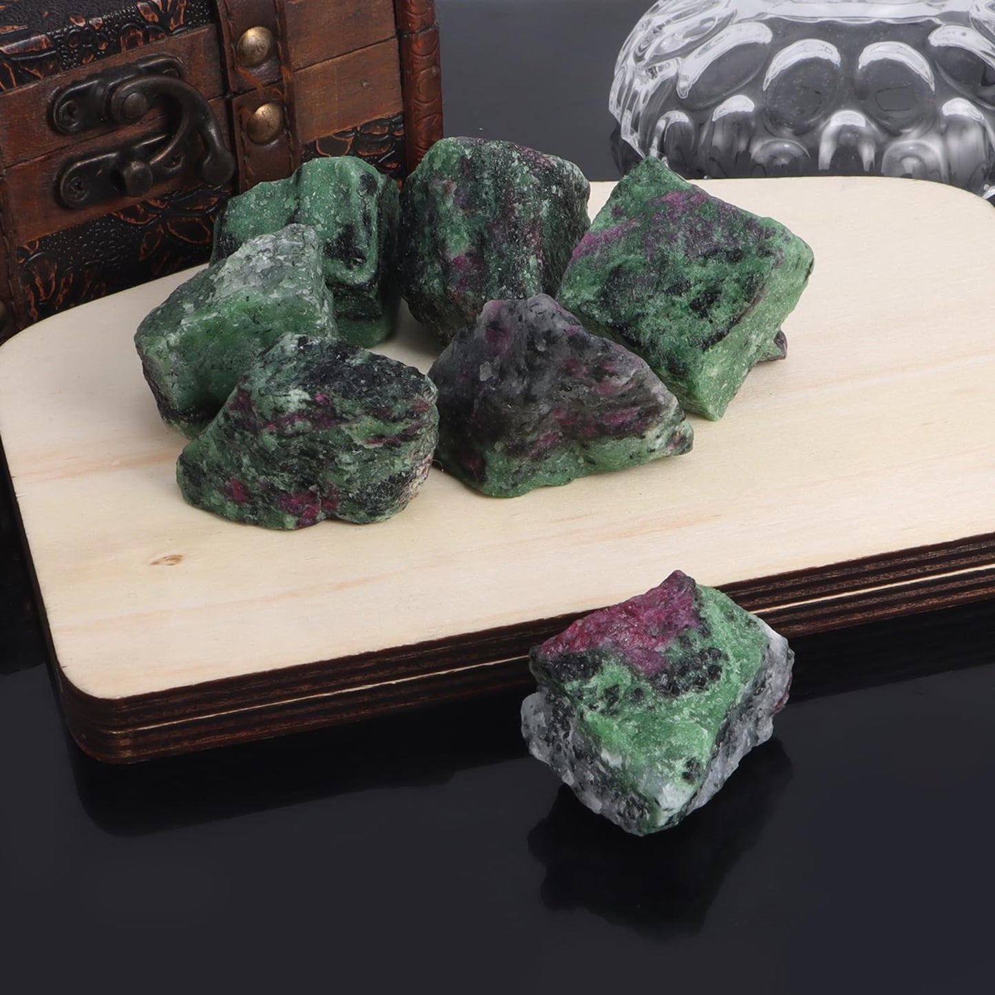 1Lb Ruby Zoisite Raw Stones Large Healing Crystals Natural Rough Stones for Tumbling, Cabbing, Fountain Rocks, Jewelry Making, Healing, Meditation, Reiki