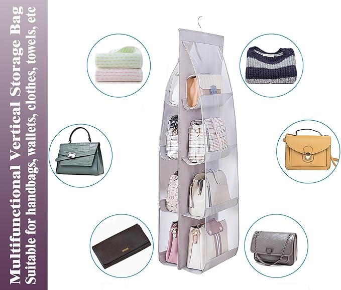 AARAINBOW 2 Packs Hanging Handbag Purse Organizer, Hanging Hand Bag Organizer