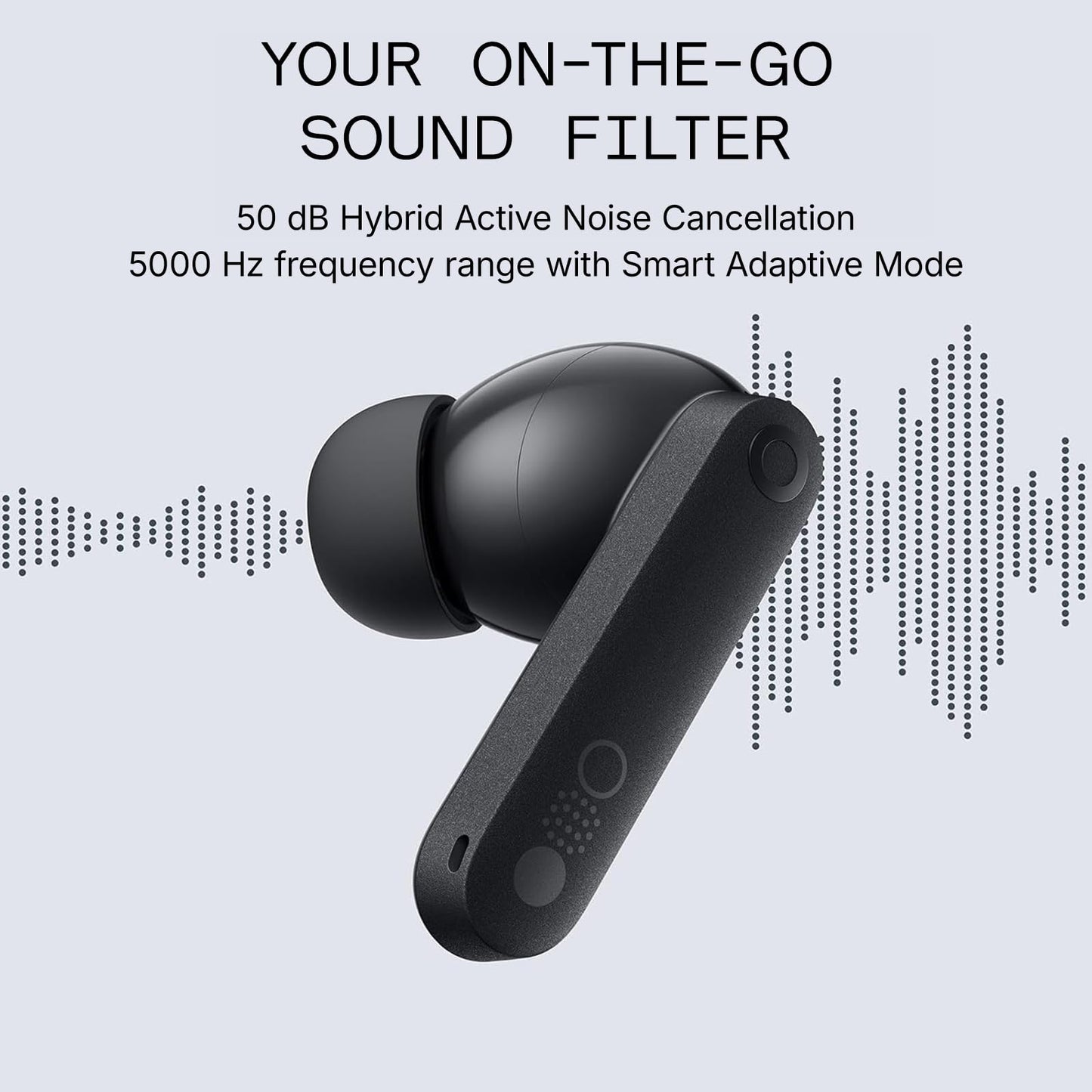 CMF Buds Pro 2 Wireless Earbuds with Smart Dial, 50dB Hybrid Noise Cancelling Earbuds Wireless Bluetooth 5.3, 11mm Bass with LDAC, 6 Hi-Res Audio Mics, 43H Playtime, Fast Charging Case, Dark Grey