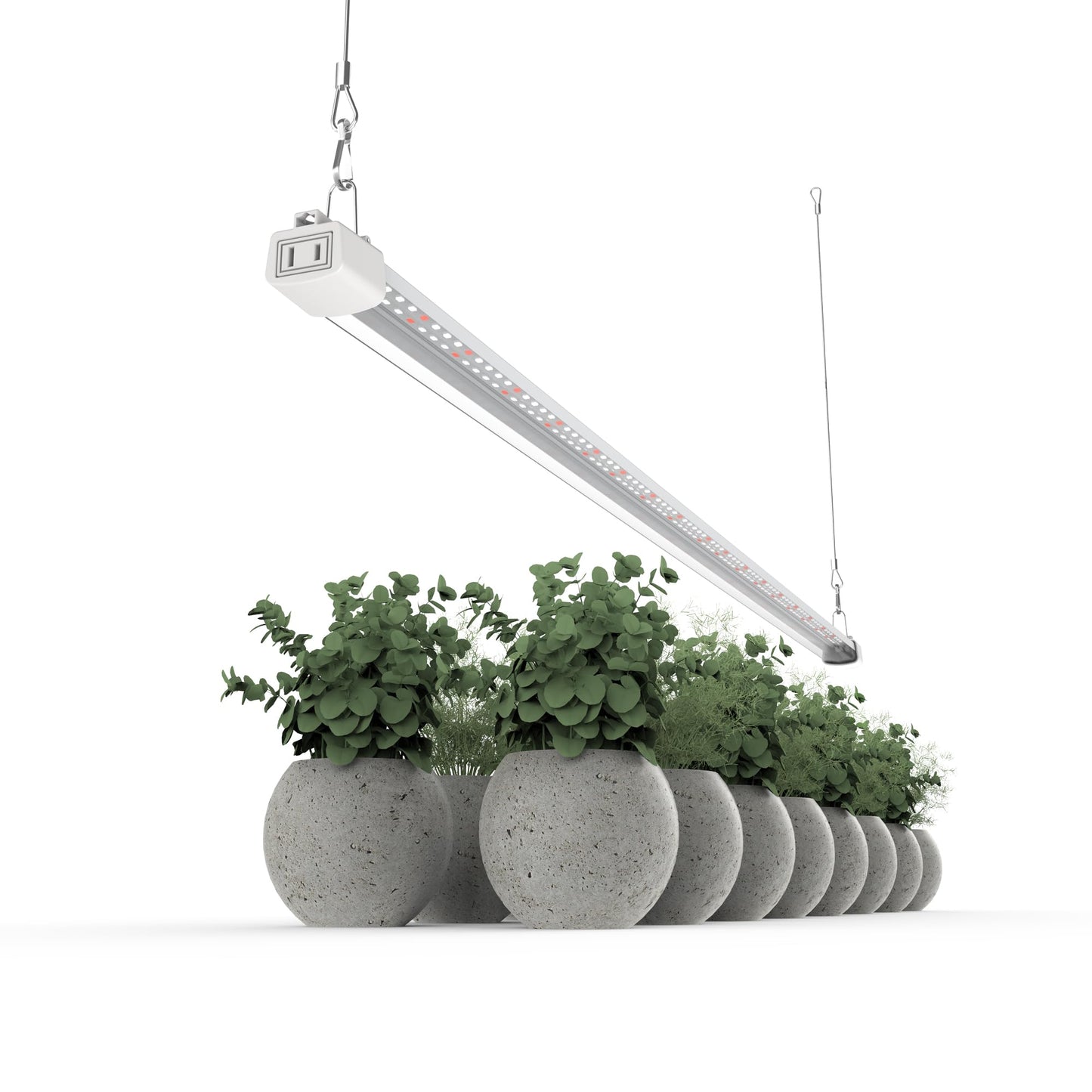 APICDOM LED Grow Light 4FT Full Spectrum Compact Linkable Lighting Fixture for Indoor Greenhouse Year Round Plant Seedlings, Essential Grow Slim Hanging Suspended Strip