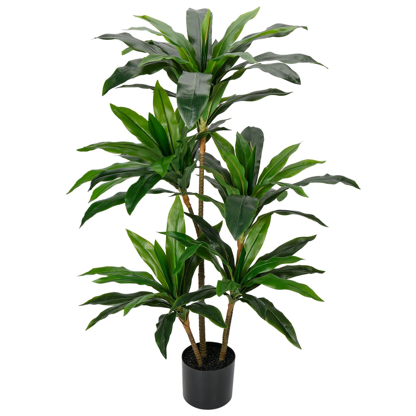 Artificial Dracaena Tree 4ft Tall Faux Dracaena Plants Fake Silk Fragrans Tree with Pot for Living Room Floor Indoor Outdoor Office Home Decor Gift for Housewarming