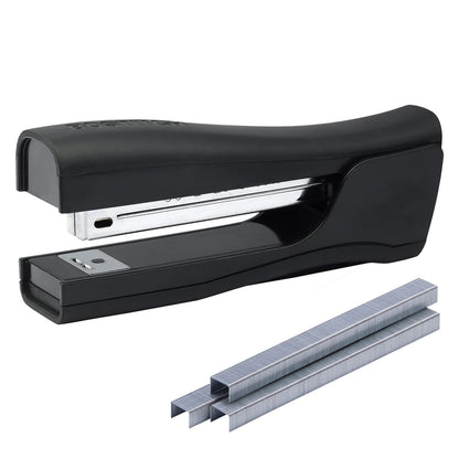 Bostitch Office Eco-Friendly Dynamo 4 in 1 Standup Stapler, Includes 420 Staples, 20 Sheet Capacity, Integrated Pencil Sharpener, Staple Remover & Staple Storage, Black