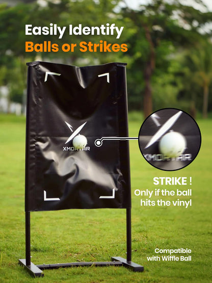 Xmortar Strike Zone Target for Plastic Baseballs - All Metal Frame - Compatible with Wiffle Balls and Blitzballs