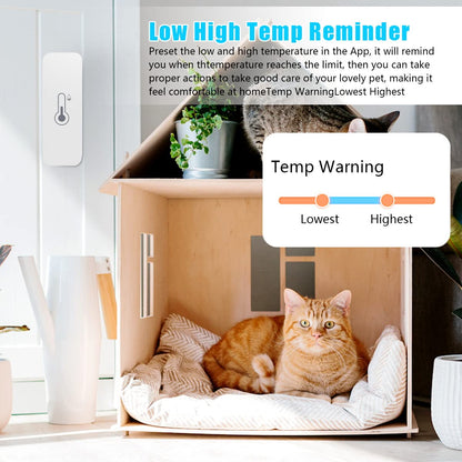 WiFi Humidity Temperature Monitor, Smart Life Thermometer Hygrometer Sensor with Remote Monitor and Notification Alert, High Precision Alexa Room Thermometer Indoor for Baby, Pet, Garden, Office