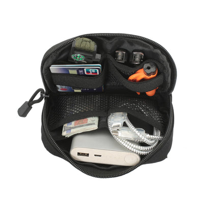 Mini Heavy Duty Tactical Belt Pouch for Men - Small Molle Pouch,Tactical Admin Pouch Compact EDC Utility Gadget Gear Pouches for Traveling, Hiking (Black-1 Pack)