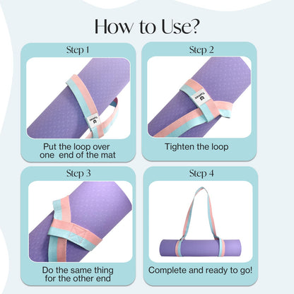 Tumaz Yoga Mat Strap (2 Sizes) with Extra Thick & Comfy Delicate Texture, Adjustable Yoga Mat Carrier