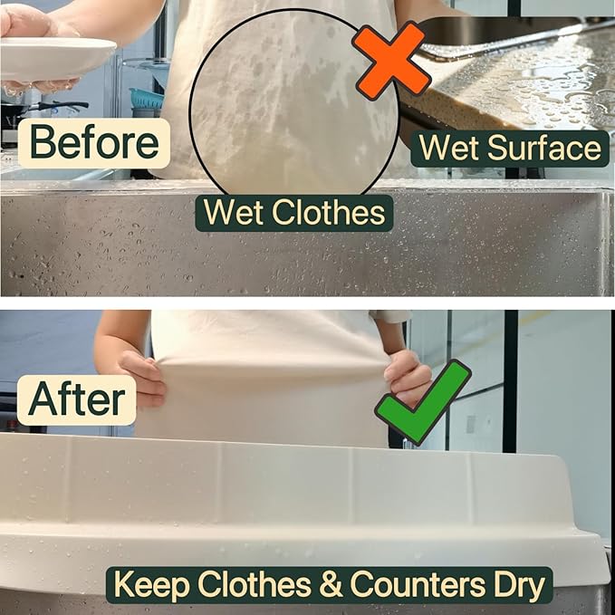Sink Splash Guard for Kitchen, Splatter Screen & Silicone Water Guard