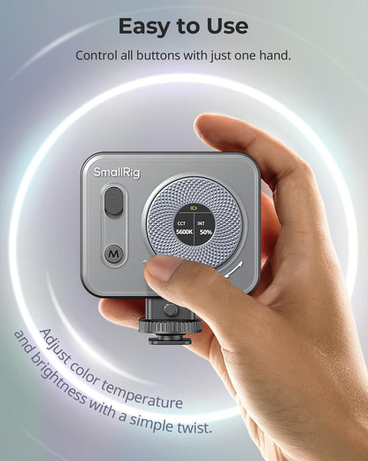 SMALLRIG Vibe P96 Pro Led Video Light, Portable Camera Light for Photography, Cold Shoe Light, CRI95+, 2500-6500K, 5 Effects, Fill Light Accessories for Content Creator, Streaming Black